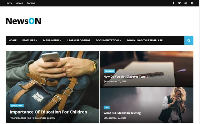 NewsOn Magazine Blogger Template