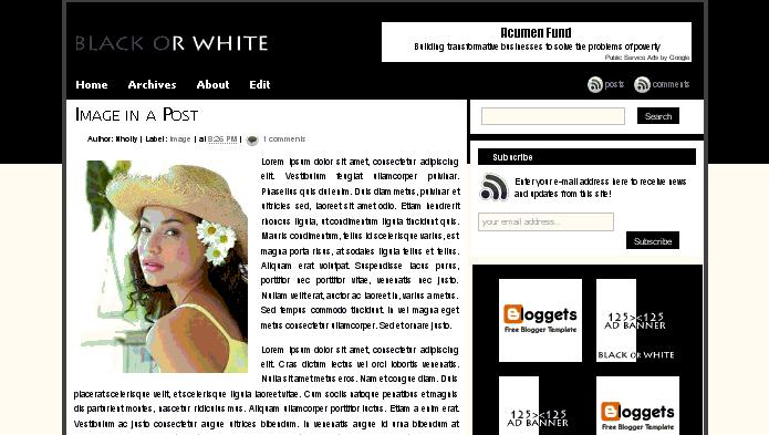 Black or White Blogger Template