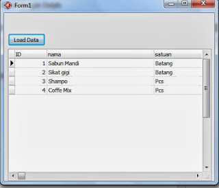 hasil load data dari excel ke database acces