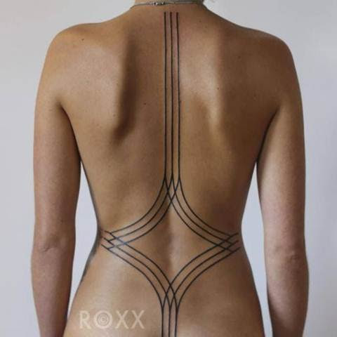 19 Awesome Spine Line Tattoos