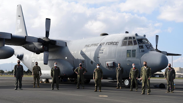 The Philippine Air Force C-130H Hercules Aircraft in Hawaii with its Aircrews