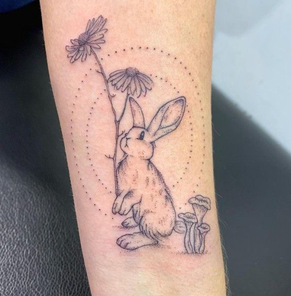 25 ideias fofas de tatuagens de coelhos para mulheres