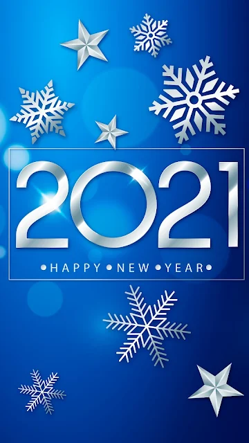 2021 Happy New Year Blue Background