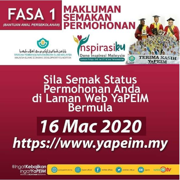 Semakan Status Dana Inspirasi Malaysia 2020 YAPEIM Online ...