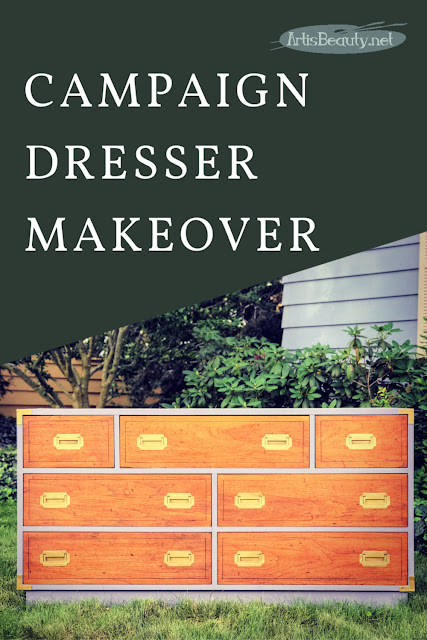 classic campaign dresser makeover using general finishes driftwood gray milk paint