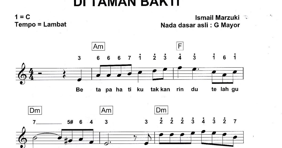 Gugur Bunga Partitur Lagu Nasional Indonesia