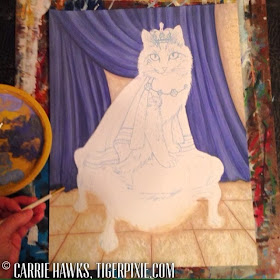 Prince Anakin The Two Legged Cat Painting WIP by Tigerpixie Carrie Hawks