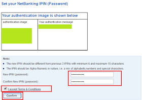HDFC Bank - Forgot IPIN Password