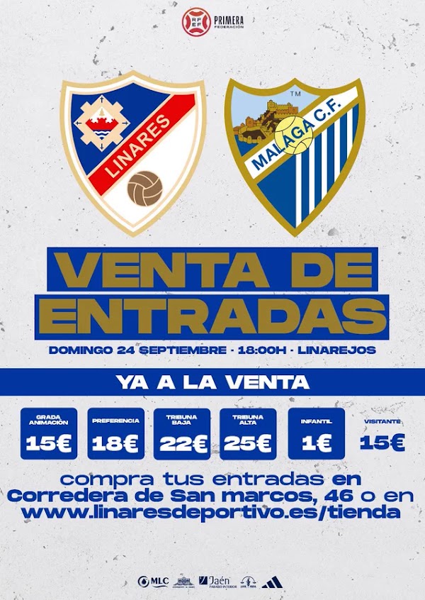Málaga, el Linares Deportivo cede 2.000 entradas a los blanquiazules