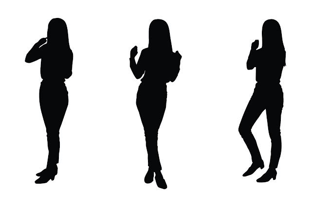 Female model and actor silhouette set free download