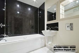 black and white wall tiles for bathroom and toilet, black wall tiles