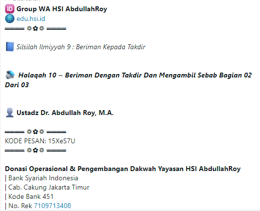 Halaqah 10 ~ Silsilah Ilmiyyah Beriman Kepada Takdir Allah HSI | Beriman dengan Takdir dan Mengambil Sebab Bagian 2