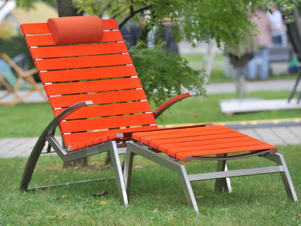 In bright orange makes this deck in your garden