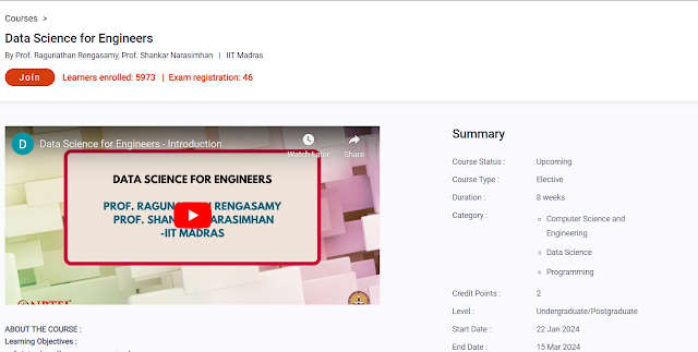 Nptel Data Science for engineers 2024
