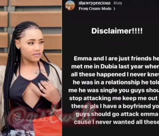 “Emmanuel Is Not Dating Anyone, He Has A Right To Chill With Anyone” – Shawty Precious Says