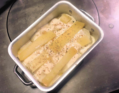 gratin de bettes, fromage de brebis