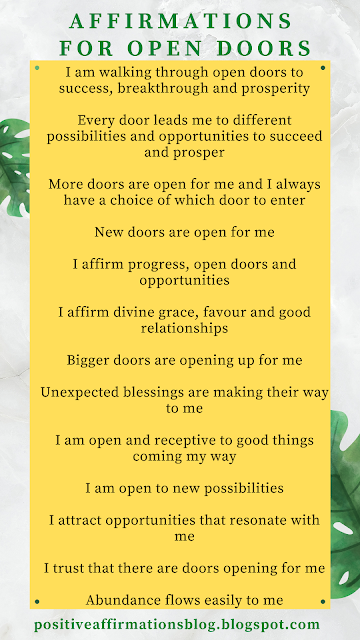 Affirmations for open doors