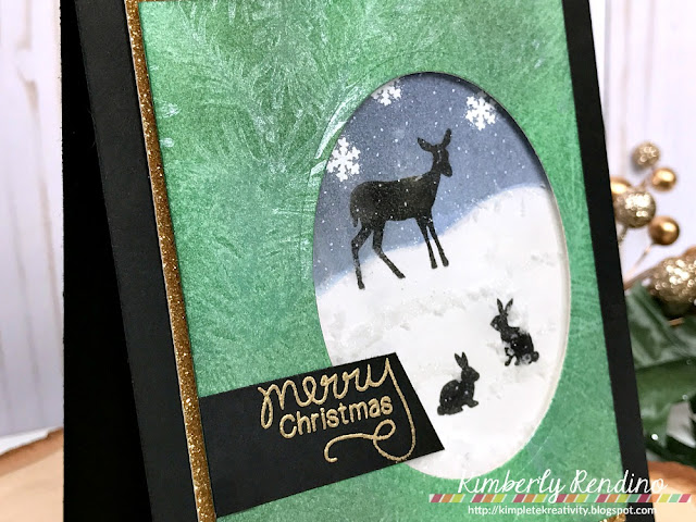 handmade card | holiday card | serene silhouettes | woodland creatures | stamping | cardmaking | kimpletekreativity.blogspot.com | Newton's Nook Designs | Impression Obsession | Christmas card | shaker card | papercraft 