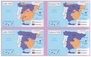 Resultado de imagen de guerra civil mapa