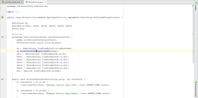 Cara Implementasi Radio Button Pada Android Studio