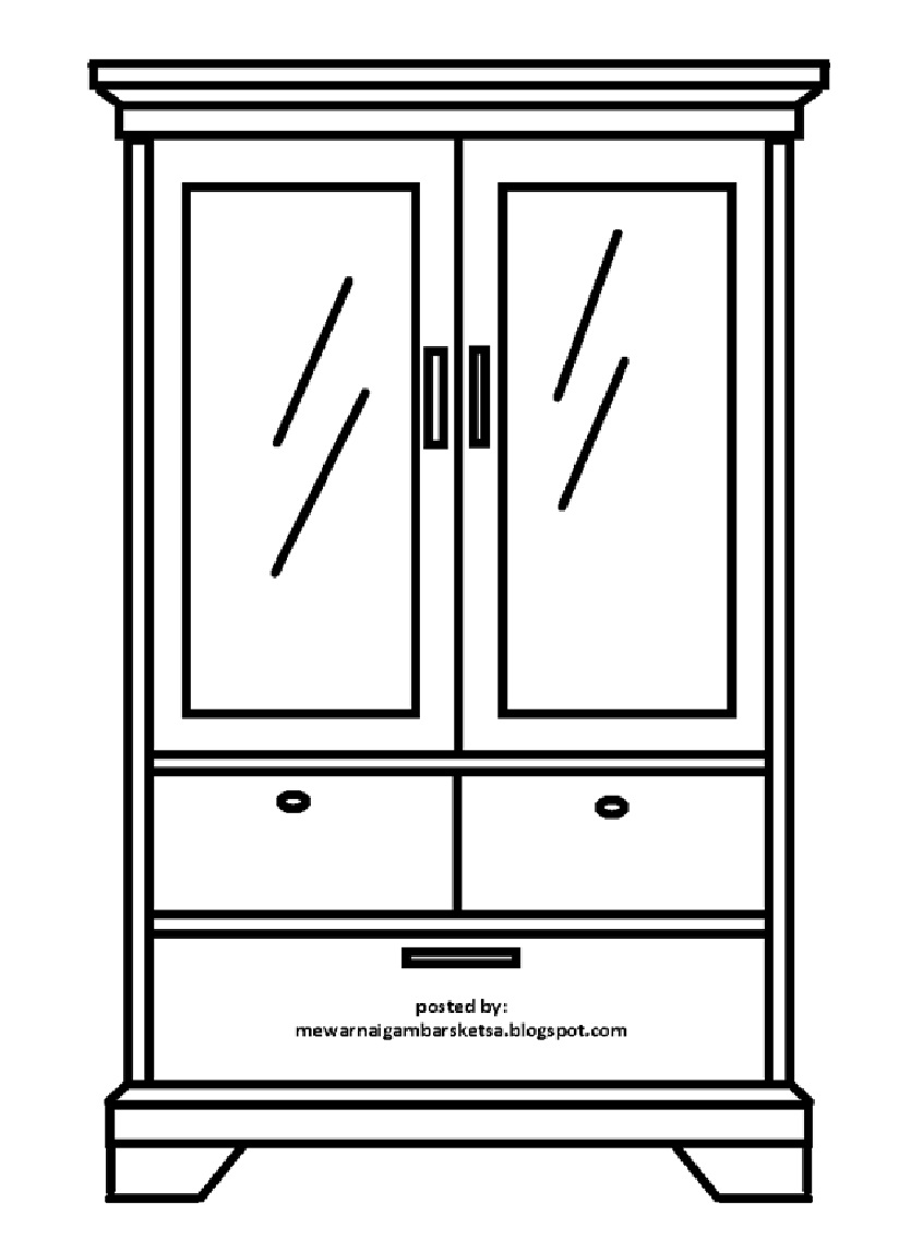 Mewarnai Gambar  Mewarnai Gambar  Sketsa Lemari  4