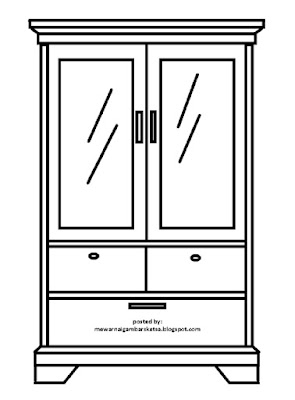 Mewarnai Gambar  Mewarnai Gambar  Sketsa Lemari  4