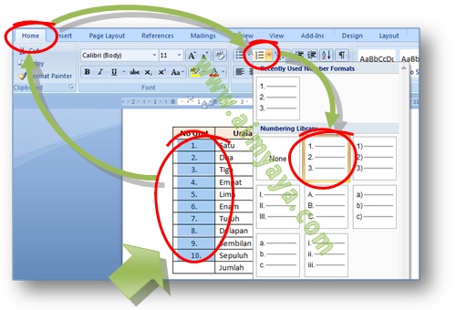 Saat menciptakan tabel tidak jarang kita memerlukan nomor urut baris pada tabel tersebut Ahli Matematika Cara Membuat Nomor Urut Otomatis di Tabel Ms Word