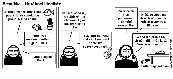 Komiks Vesnička - Horákovi idealisté