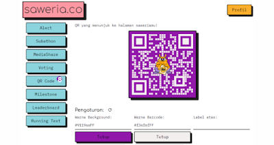 memasang qr code saweria