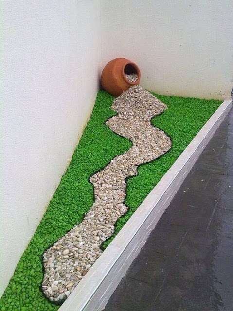 DECORACIÓN DE JARDINES CON PIEDRAS DE COLORES by artesydisenos.blogspot.pe