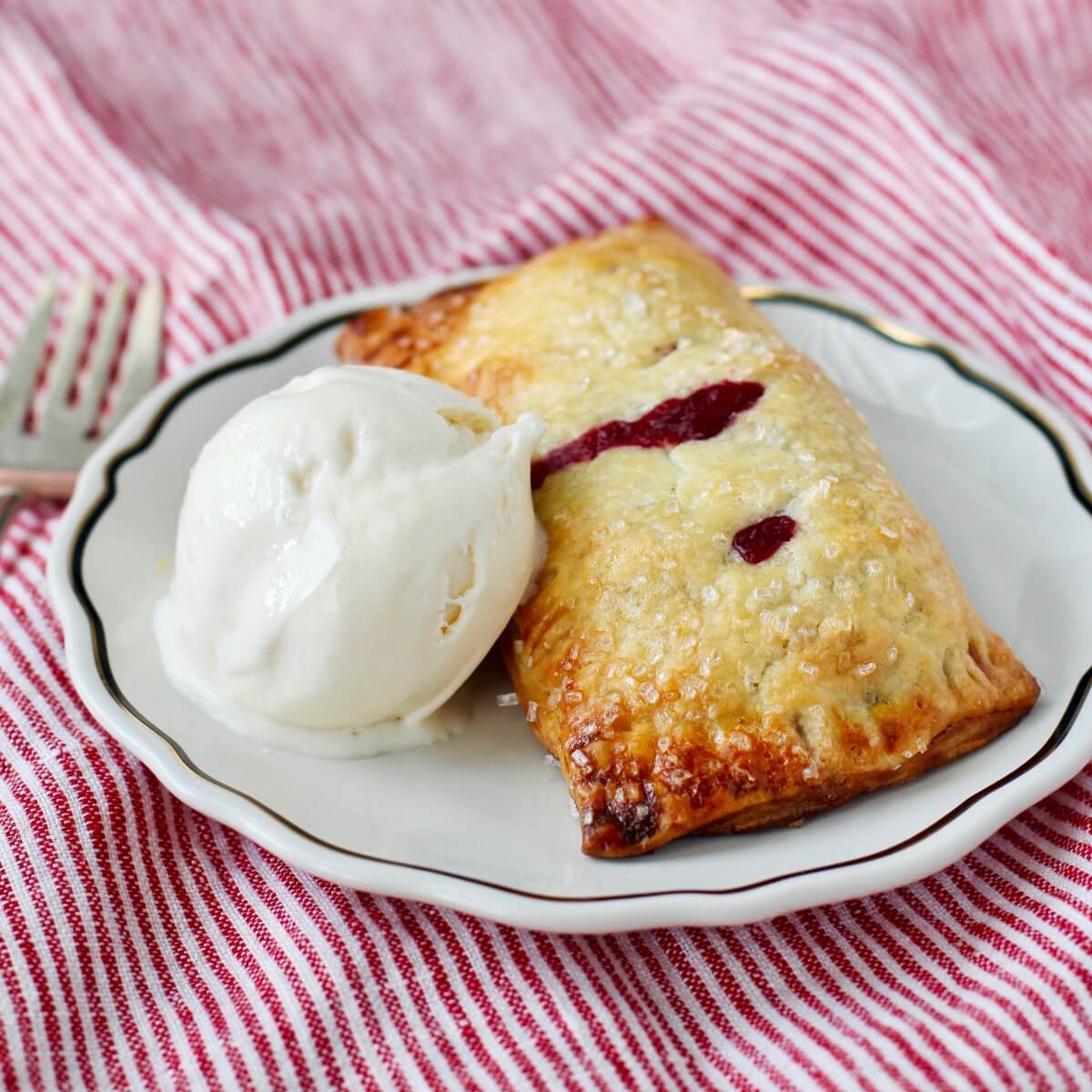 Summer Berry Turnovers with ice cream