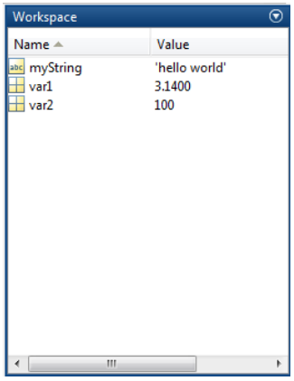 Workspace pada program MATLAB