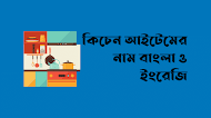 50 Kitchen Items Name in Bangla and English | কিচেন আইটেমের নাম বাংলা ও ইংরেজি