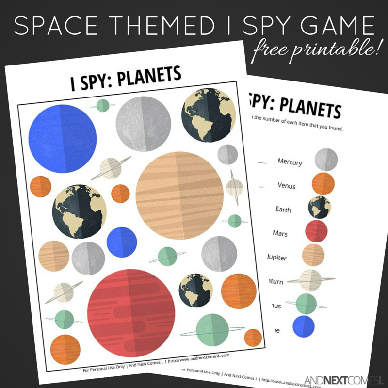 Planets I Spy Game {Free Printable for Kids} | And Next ...