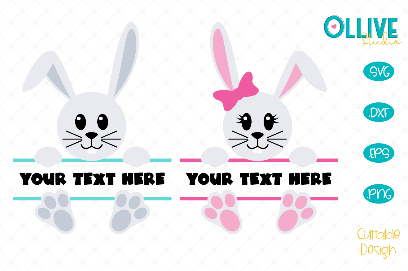 Download Easter Bunny Split Monogram SVG