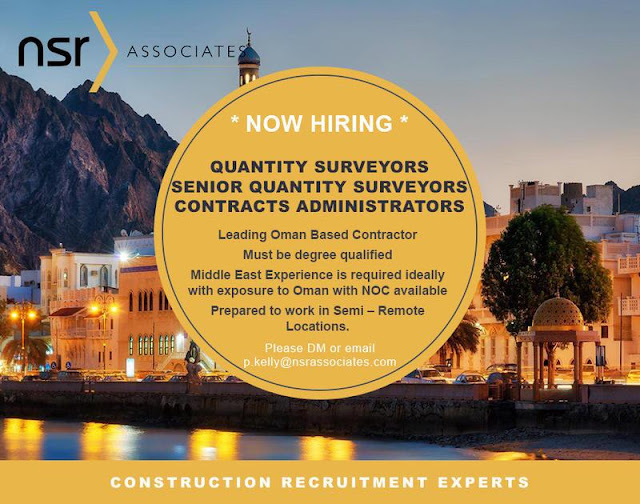 Quantity Surveyors, Senior Quantity Surveyors and Contracts Administrators Vacancies 