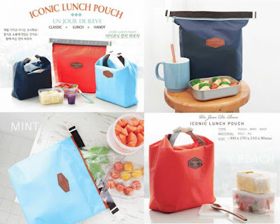 Tas Makanan Tahan Panas & Dingin, Iconic Insulated Lunch Pouch.