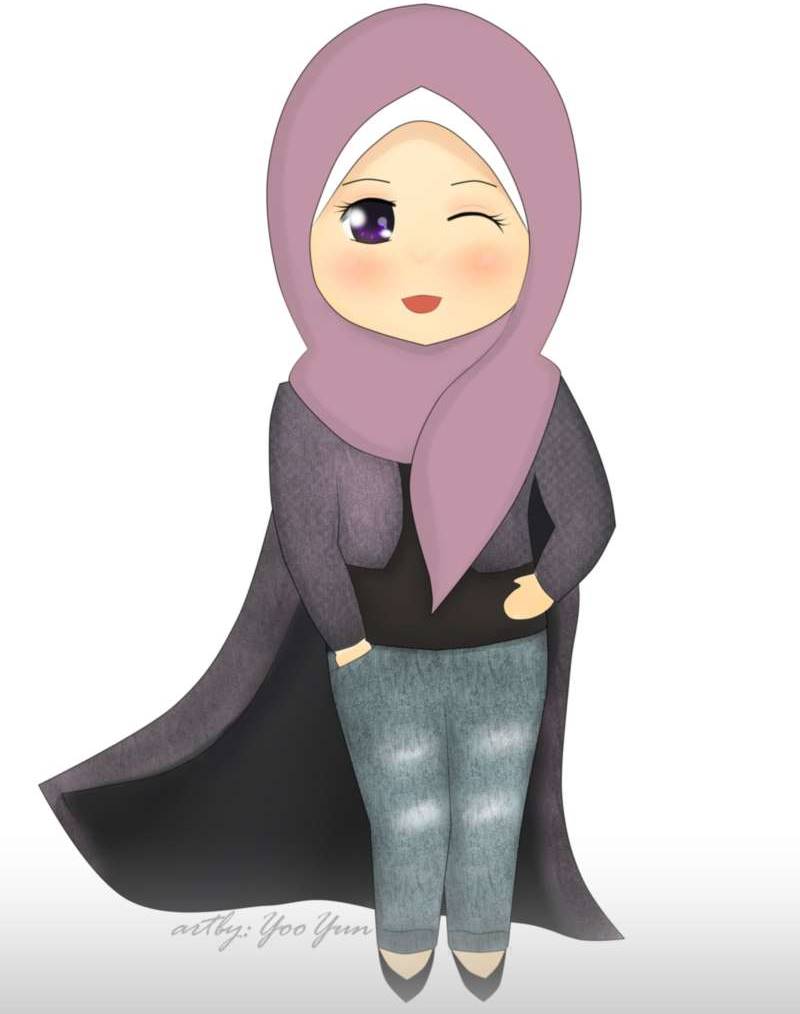 Gambar Kartun Muslimah Yang Terbaru Top Gambar