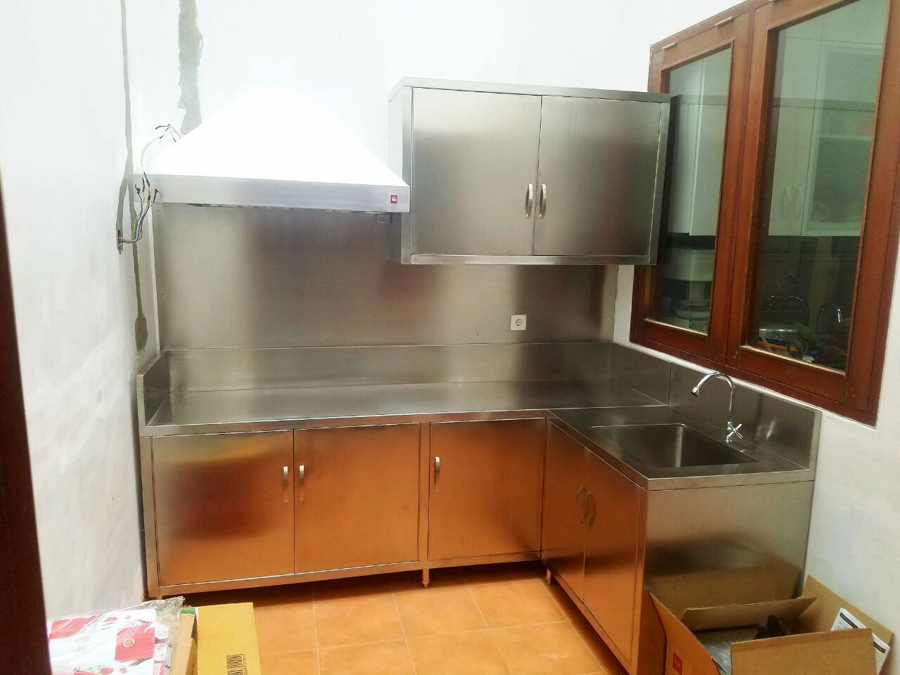 Jual Meja cabinet meja penyimpanan kitchen set  stainless 