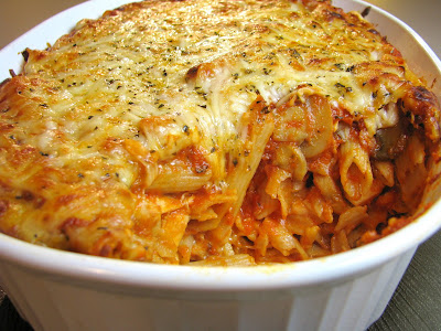 Baked Penne Pasta with Mushroom Marinara and Chicken | For the Love of