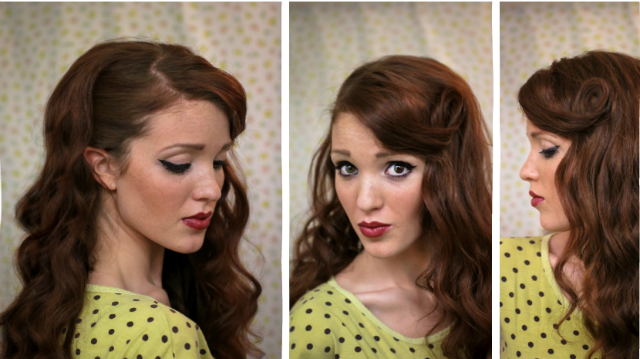 2012 vintage style victory rolls hairstyle