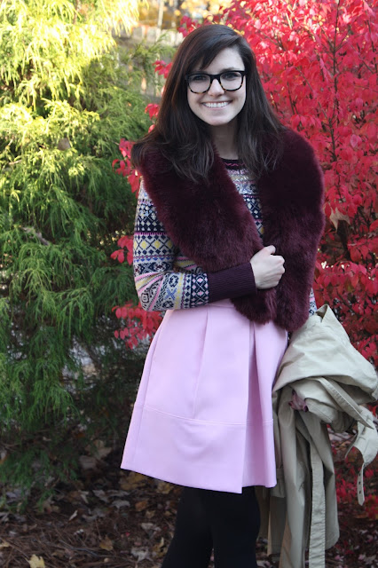 winter, 2016, pink, sweater, fur