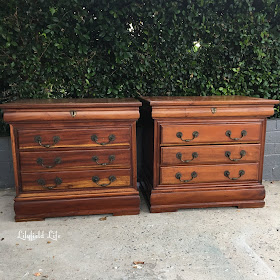 hand painted black bedside tables by Lilyfield Life