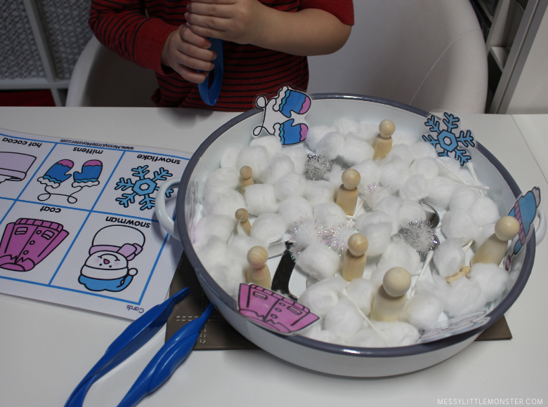 winter sensory bin