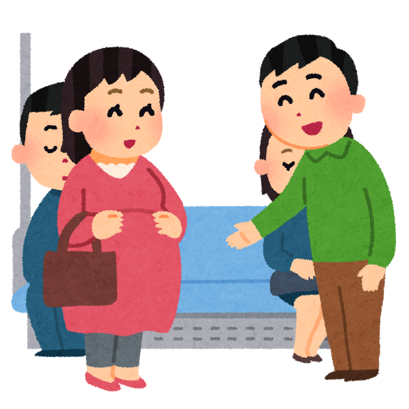 妊婦に席を譲る人のイラスト かわいいフリー素材集 いらすとや