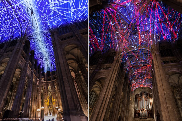 Green Pear Diaries, arte, Miguel Chevalier, Voûtes Célestes, Iglesia de Saint Eustache, Nuit Blanche, París