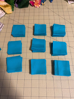 Teal 2 inch quilt blocks