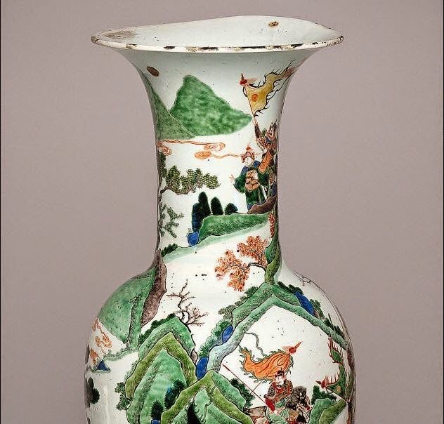 Detail of Famille verte vase detail