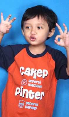 kaos anak lucu Cakep Seperti Mamaku Pinter Seperti Papaku