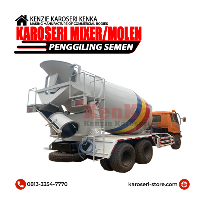 Jual Karoseri Mixer - Molen - Concrete : 3 kubik dan 7 kubik